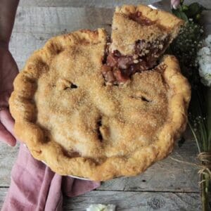 Seasonal STRAWBERRY RHUBARB WHOLE PIE